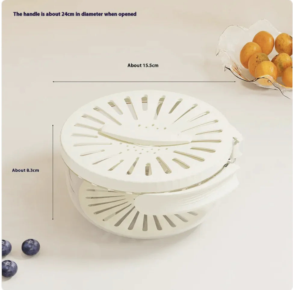 Easy-Drain Fruit Basket – Foldable and Portable Colander