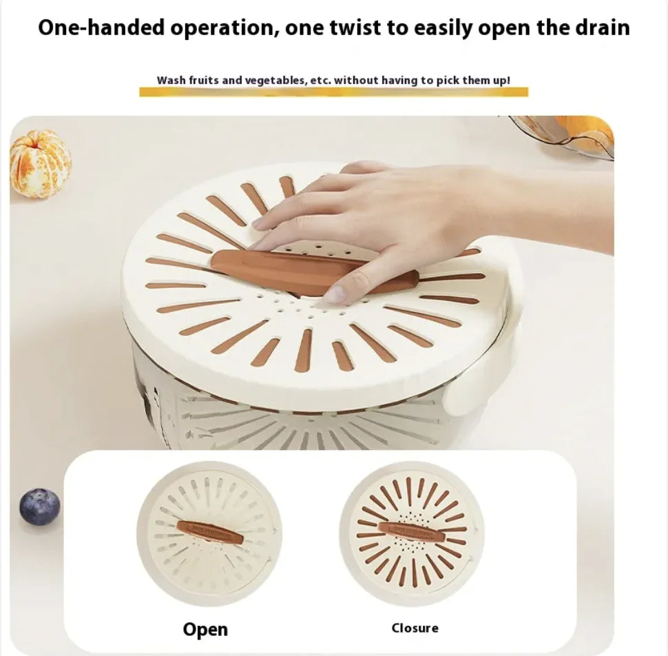 Easy-Drain Fruit Basket – Foldable and Portable Colander